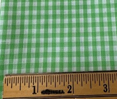 Green White Gingham Cotton Fabric 19″x44″ Quilting Crafts Sewing Projects