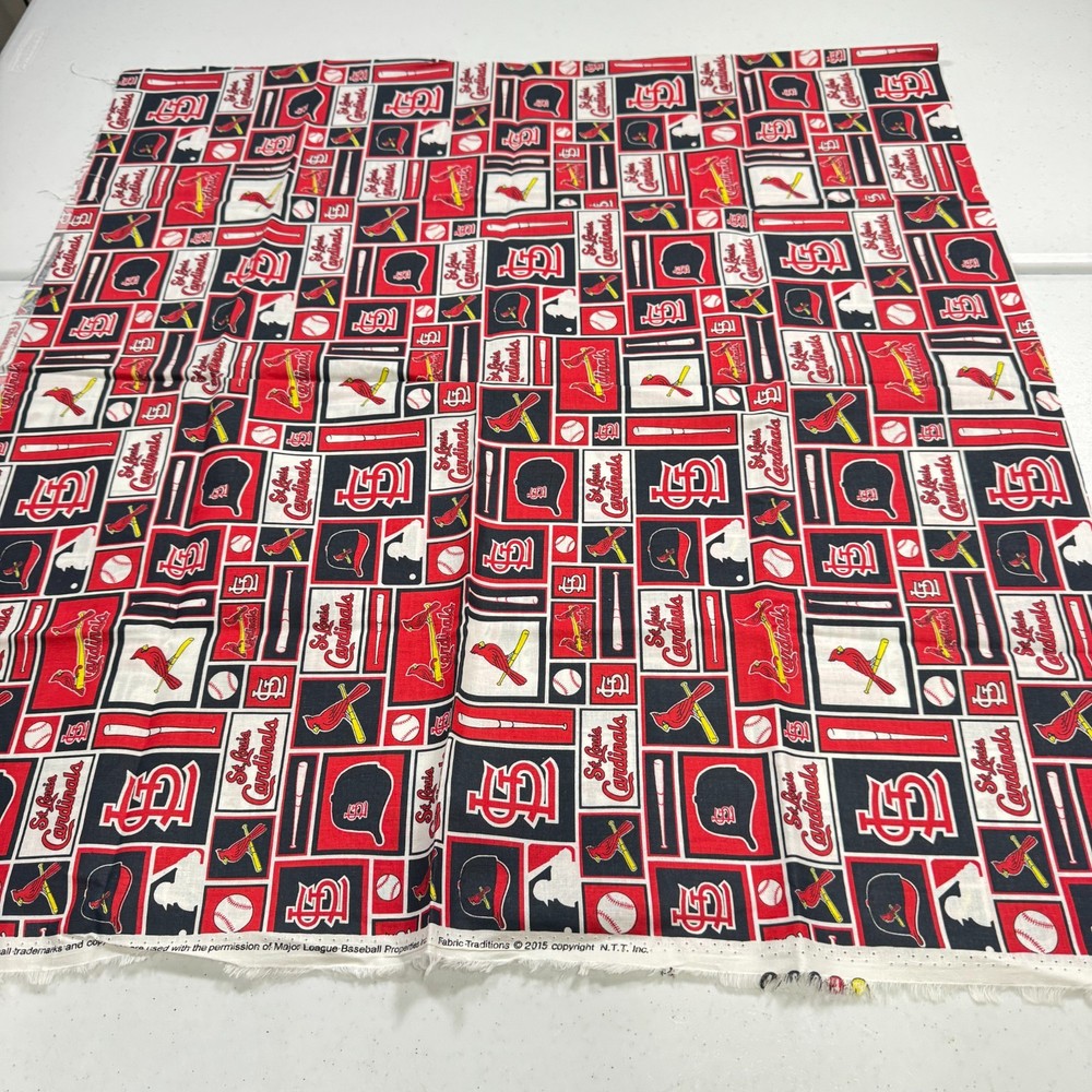 fabric traditions quilting cotton MLB red baseball cardinals 2015 28×58 1.6 yard