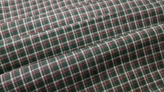 Vintage Primitive Green Burgundy Wine Red Homespun Quilt Craft Doll Plaid Fabric