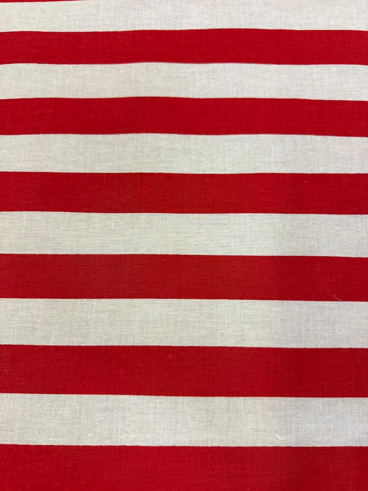 Sedona Designz 60″ Wide Red/White 1″ Stripe Poly-Cotton Broadcloth Fabric – Ligh
