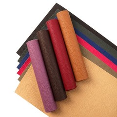 Solid Color PU Leather Fabric Plain Lychee Fabric Cotton Back 10 pcs 8″ x 13″