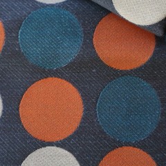Vtg A. Gerard Maharam Upholstery Fabric MCM “Circles” Orange, Gray, Turq 3.7 yds