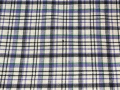 By 1/2 Yd Blue Black White Homespun Plaid Check Cotton Fabric BTHY
