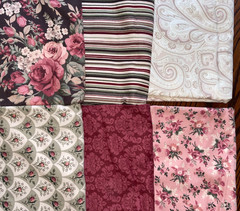 Faye Burgos Floral Rose Flannel 6 Half Yard Cuts Cotton Fabric 3 Yds 6 Prints