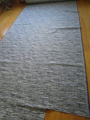Decorators Upholstery Fabric Metaphores Blues Black Grey Ivory Striated 7.88Yd