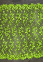 Melody NEON LIME GREEN Polyester Floral Embroidery with Sequins on Mesh Lace Fa