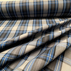 Gray Plaid Check Poplin P/C Uniform 5.5oz Fabric 61″ W Lot of 3 Yards for $15