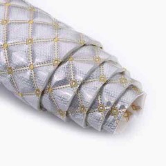Laser PVC Faux Leather Fabric Sponge QuiltedEmbroidery Material for Upholstery