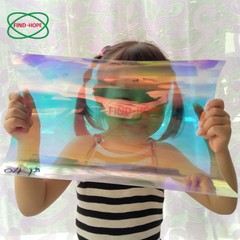 Iridescent Holographic Transparent PVC Fabric Vinyl Material Bow Bag Craft DIY