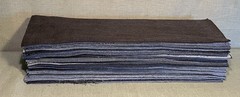 20 Hand Cut Denim Fabric Strips 24″ x 5″ Mixed Shades Blue/Black Mixed Weights