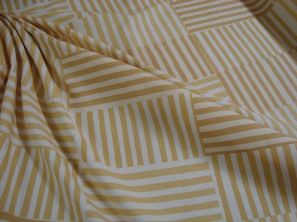 1 0f 14 Yds MOTIF Fabric 1997 Block Stripes Print Drapery Amber 55″x 36″ BTY