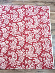 Eddie Bauer Fabric Floral Maroon Red Cream 2+ Yards Upholstery Material 98″x59″