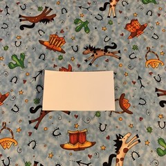 Giddyup Fabric By Kari Pearson For Quilting Treasures Horses Hats Boots Blue BTY