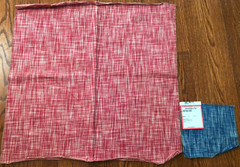 BRUNSCHWIG & FILS Charlecote Textured 27″ Pink + Small Indigo Fabric Samples