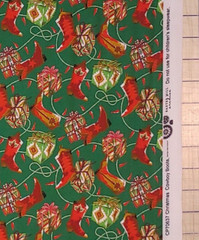 Christmas Cowboy Boots Fabric BAXTER MILL Quilters Cotton HALF YARD BTHY