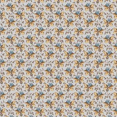 Andover – Cocoa Blue – Thistle – Powder Blue, Fabric by the Yard