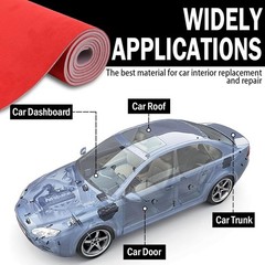 Cost-Effective 96″ x 60″ Red Suede Headliner Material with Foam – Durable & Soft