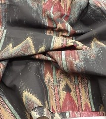 Chevron Southwestern Style Fabric Gray Red Teal Tonal 1 1/2 Yd Zigzag Bargello