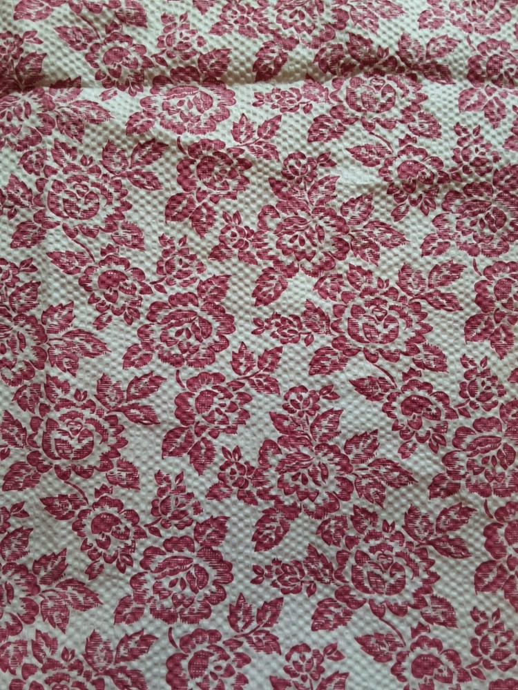 Pink Roses Floral Fabric Remnant 58×80 Shabby Chic Cottagecore Sewing Craft