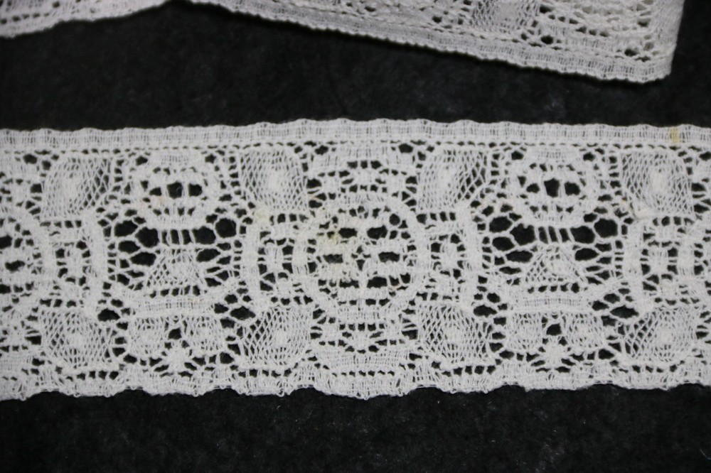 Rare Vintage Cotton Nylon Lace NOS” 2″ Across White Color by the Yard