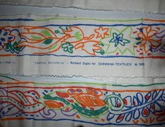32 Yds Vtg 1992 Donghia Fabric Border Trim Richard Giglio Tropical Botanical 7″W