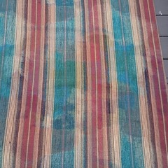 Vintage Adobe Upholstery Fabric 10 Yd Heavy Textured Southwestern Stripe Rustic