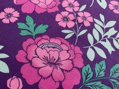 Fabric Cotton Purple Flower 42”x 35” By Jo Ann 211
