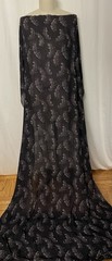100% Silk Georgette Black Soft Purple Speckle Fabric 2.75 Yds Long 46″ Wide