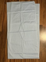 Tiny Light Blue White Gingham Check Cotton Blend Fabric 84in X 44in