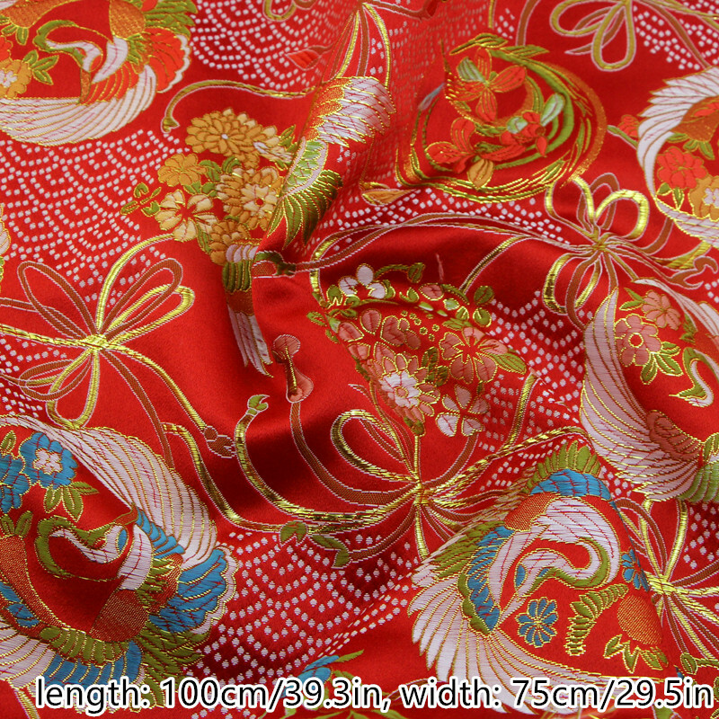 Chinese Satin Floral Fabric Cloth Handcraft DIY Material Sewing Coat Garment