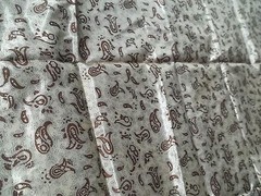 Tan Fabric Brown Design Print Material 1.8 Yards MT109
