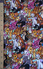 Disney Cats All Over Print Cotton Fabric 79 x 58 inches