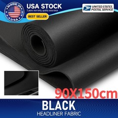 3MM Black Automotive flat knit Headliner Fabric with Foam Backing Car 60″ Wide