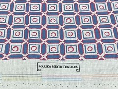 Marika Meyer Geometric Architectural Print Fabric- San Michele / Red Blue 8 yds
