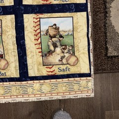Game Time Baseball Fabric (6) By Panels by Benartex – NEW, 23” By 41”