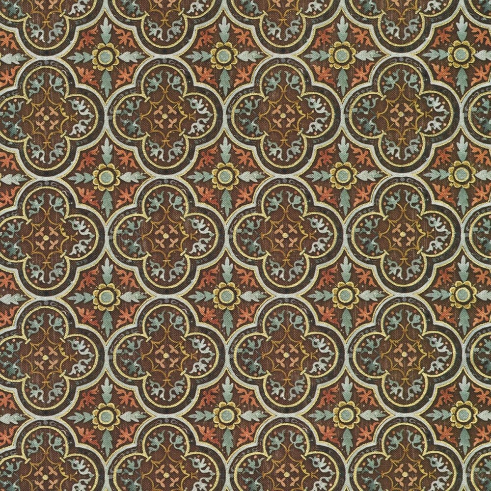 Robert Kaufman – Warm Welcome – Tiles W/ Metallic Gold – Walnut, BTY