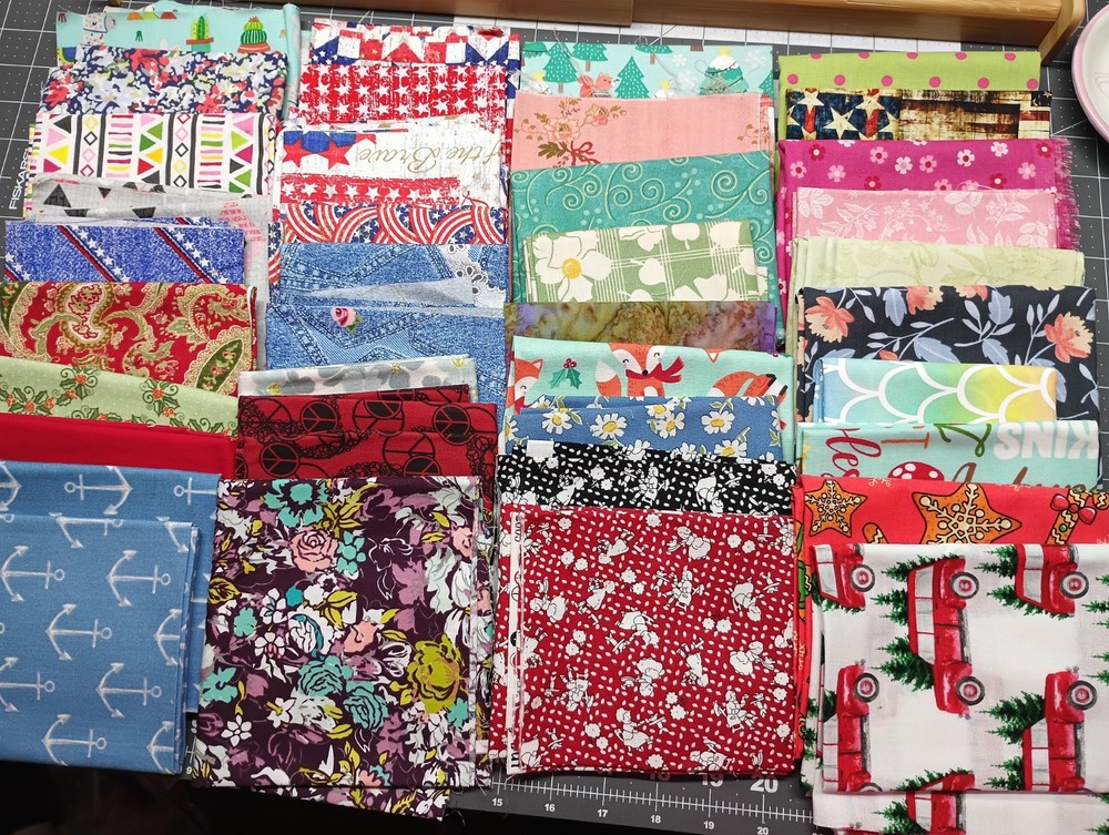 Large Fat Quarter Fabric Lot