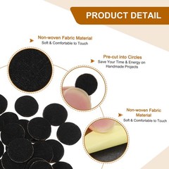 120Pcs Round Felt Circles 12mm (1/2″) Non-Woven Felt Fabric Sticker Black