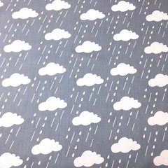 1/2 Metre Rain Clouds Cartoon Grey Sewing Quilting Fabric Cotton New half Metre