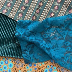 Boho Revival Fragment Pack, 30 Vintage & Reclaimed Fabric Pieces, Textile Art
