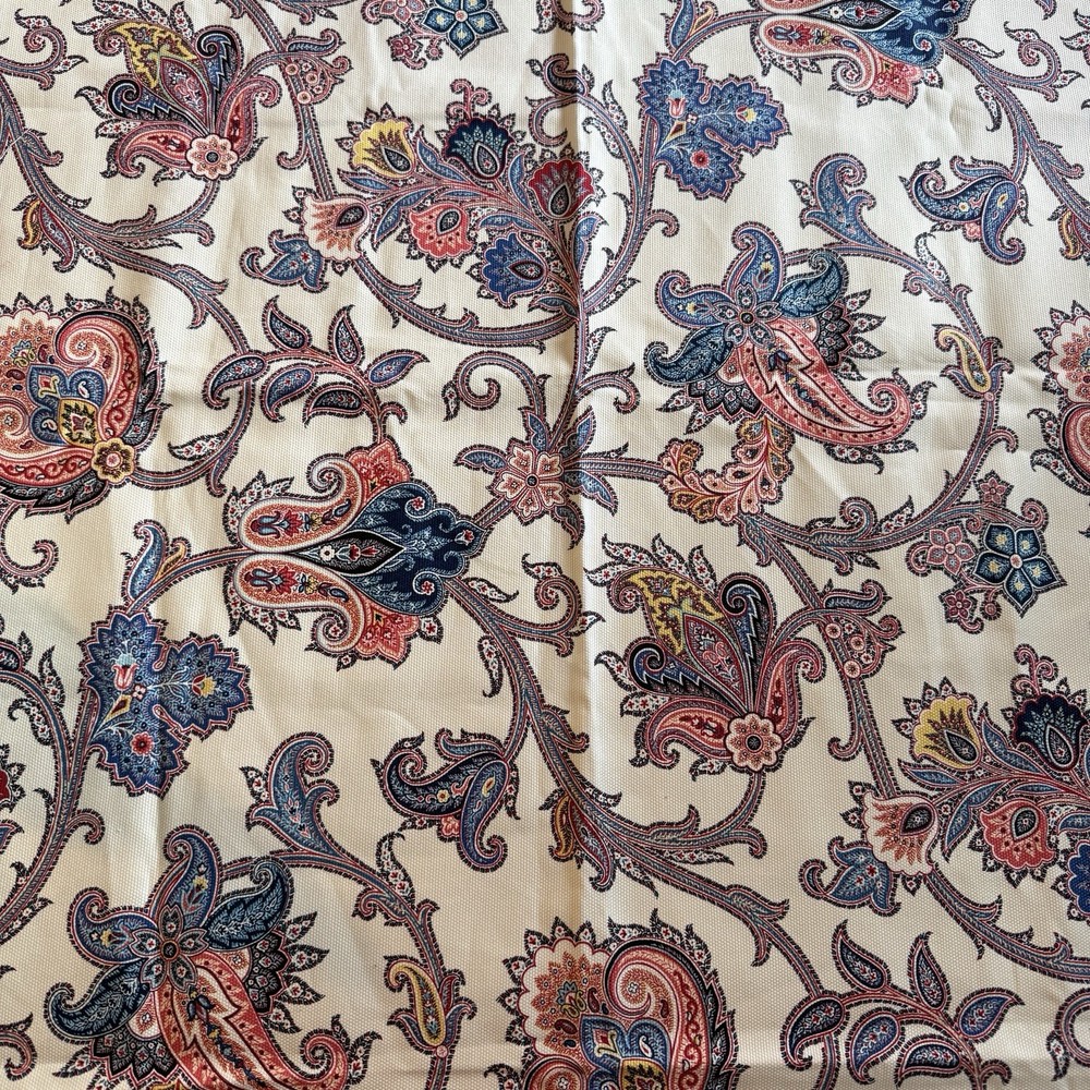 Vtg Waverly Tennyson Fabric Jacobean Floral Vine Cotton Screen Print 29”sq PIECE
