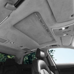 Light Gray Suede Auto Headliner Fabric 108×60 Inch Foam Backing Car Roof Wrap