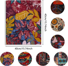 Indian Fabric,7 PCS Ethnic Cotton Linen Fabric,50 X 40Cm/ 20 X 16 Inches Vintage