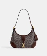 Hobo Bag In Signature Jacquard Oak Maple CBF16 Outlet NEW