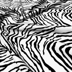 Black & White Animal Print Zebra Stretch Spandex Fabric 60″ by Yard for Swimwear