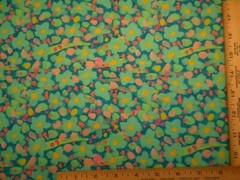 Floral Fabric By Yard Turquoise Yellow Pink on Dk Turquoise Blue Premium Cotton