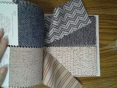 Fabric Sample Book Swatches – Blues, Greens 7.5″ x 3.5″ – 61 pcs. Stripes Checks