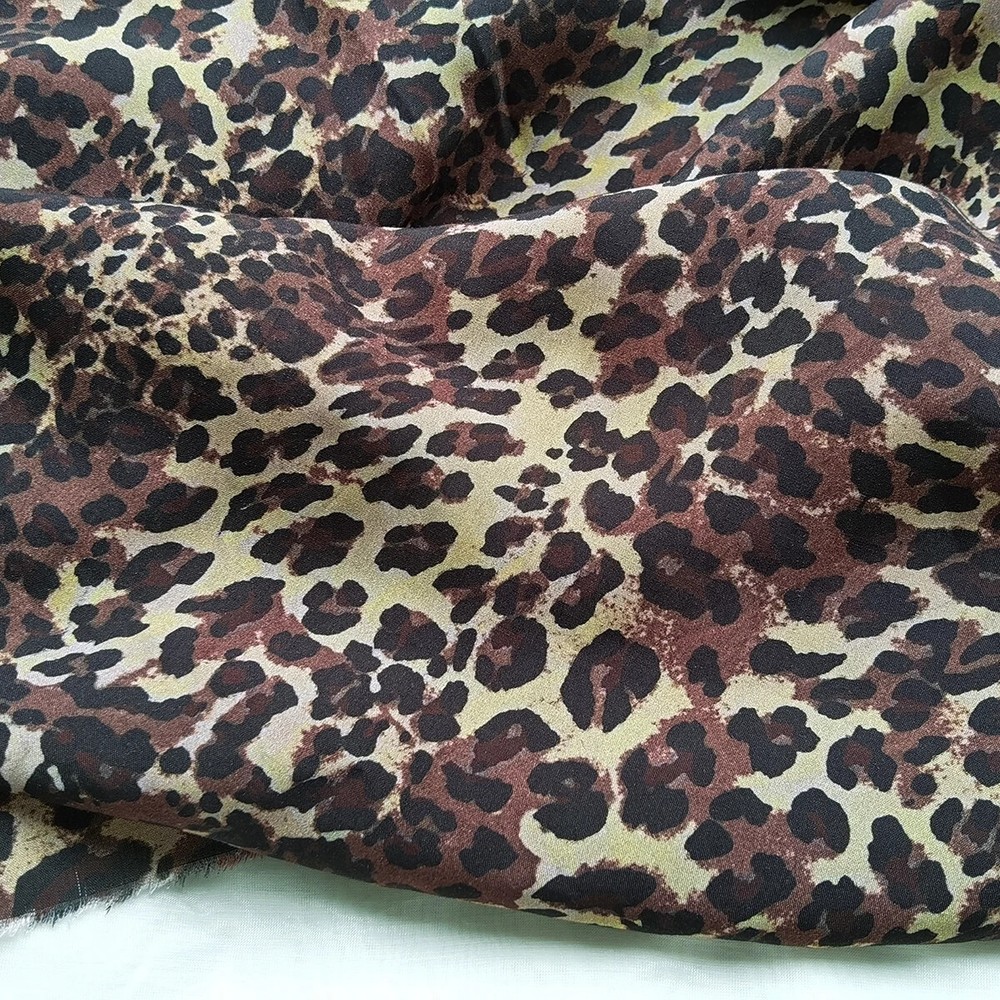 55” Wide By Yard Africa Leopard Fabric Soft Dress Abaya Material Viscose Rayon