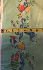 Novelty Under the Sea Border Print Seahorse Scallops Starfish Coral & Fish BTHY