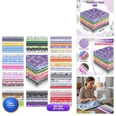 Lyksgir 70 Pcs 10×10 Inch Cotton Fabric Squares Multicolor Printed Quilting